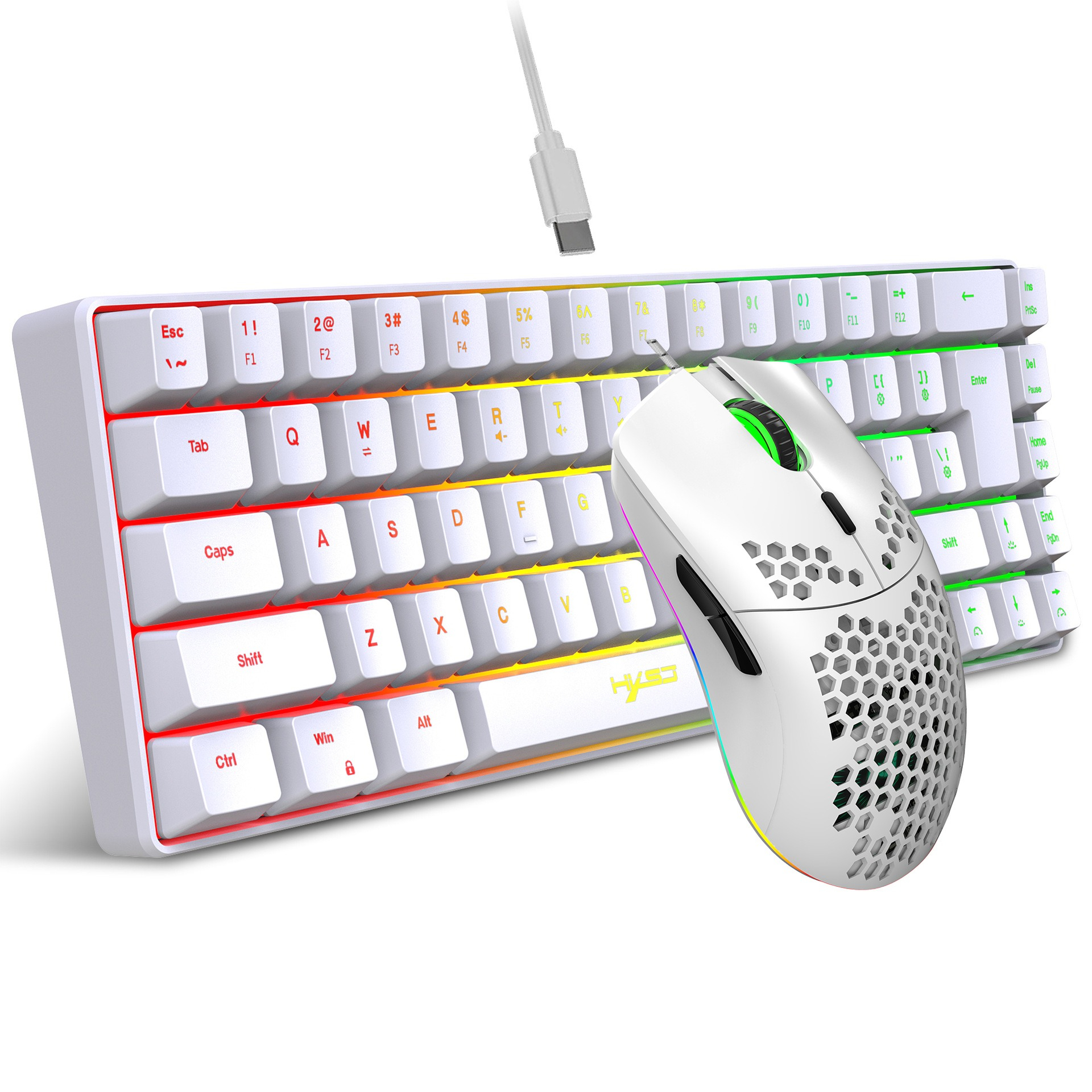 Gaming Keyboard Mouse Set - Keyboard and Mouse 68key Wired Membrane