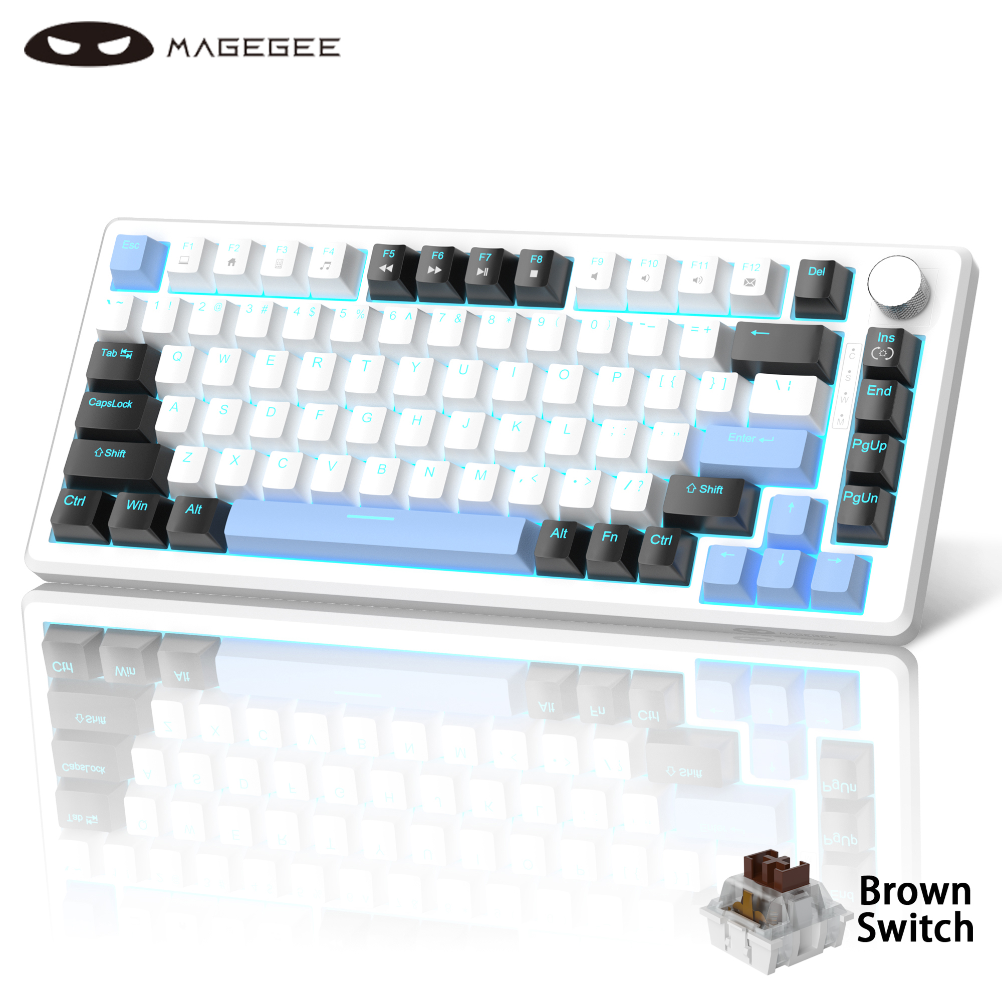 Gaming Keyboard Blue Switches - MageGee 75% Mechanical Gaming Keyboard with
