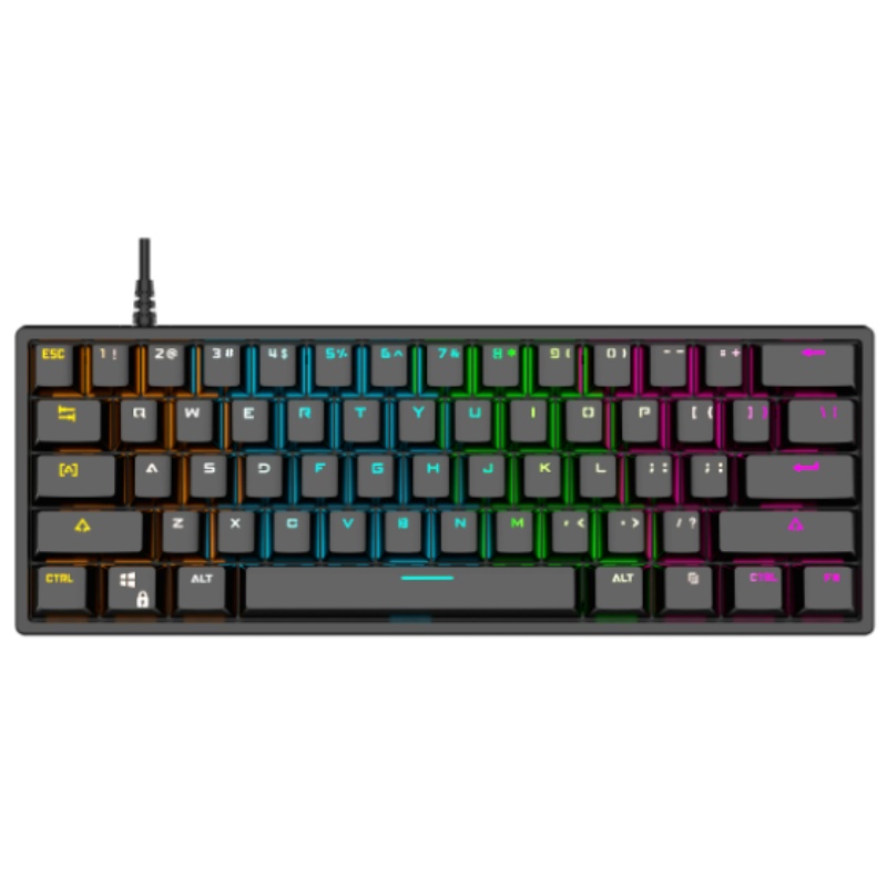 Gaming Keyboard Blue Switches - BAJEAL K101 Wired 61-Key Mechanical Keyboard