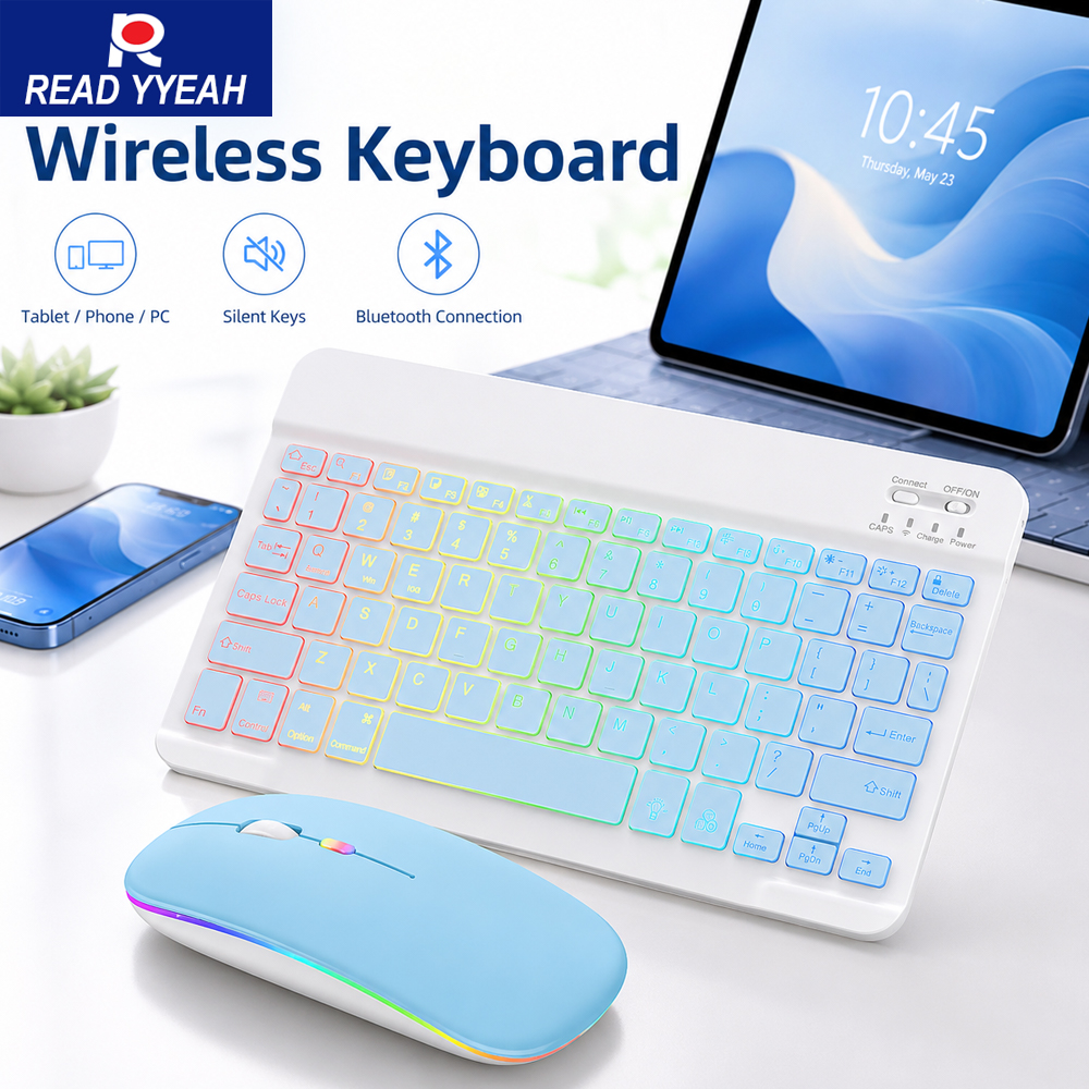 Gaming Keyboard Wireless - New Ultra Slim Portable 7 Color