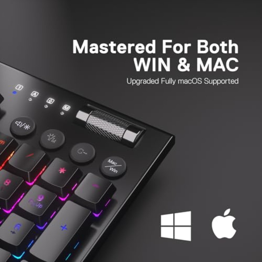 PRO 3-Mode RGB Mechanical Keyb - Keyboard Gaming Mac ulasan dan harga