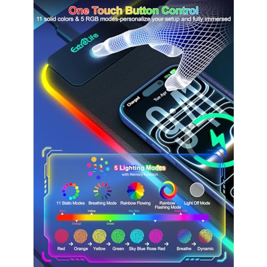 Mouse Pad with 15W Wireless Ch - Gaming Keyboard No Number Pad ulasan dan harga