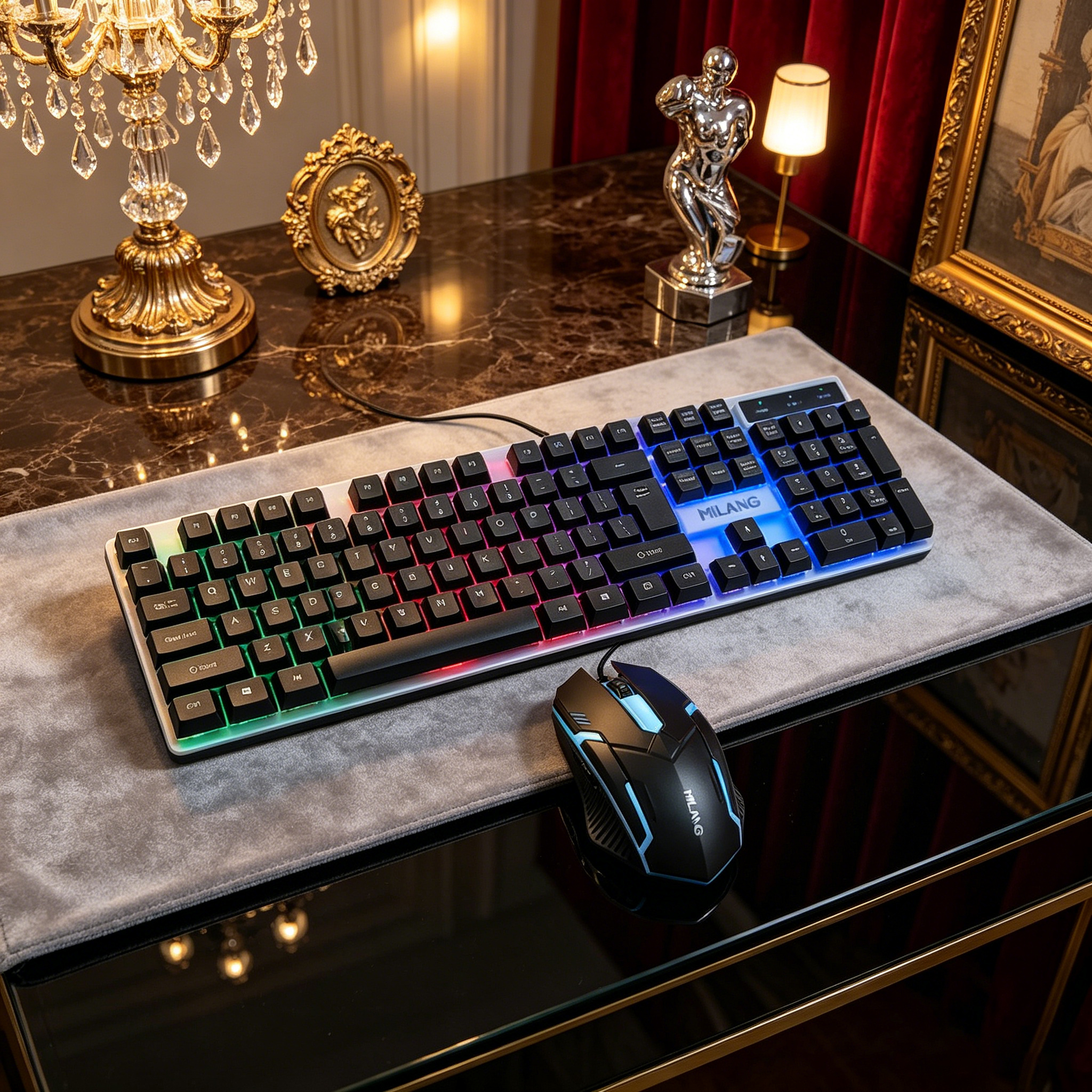 Wired RGB Backlit Keyboard Mou - Gaming Keyboard Mouse Set ulasan dan harga
