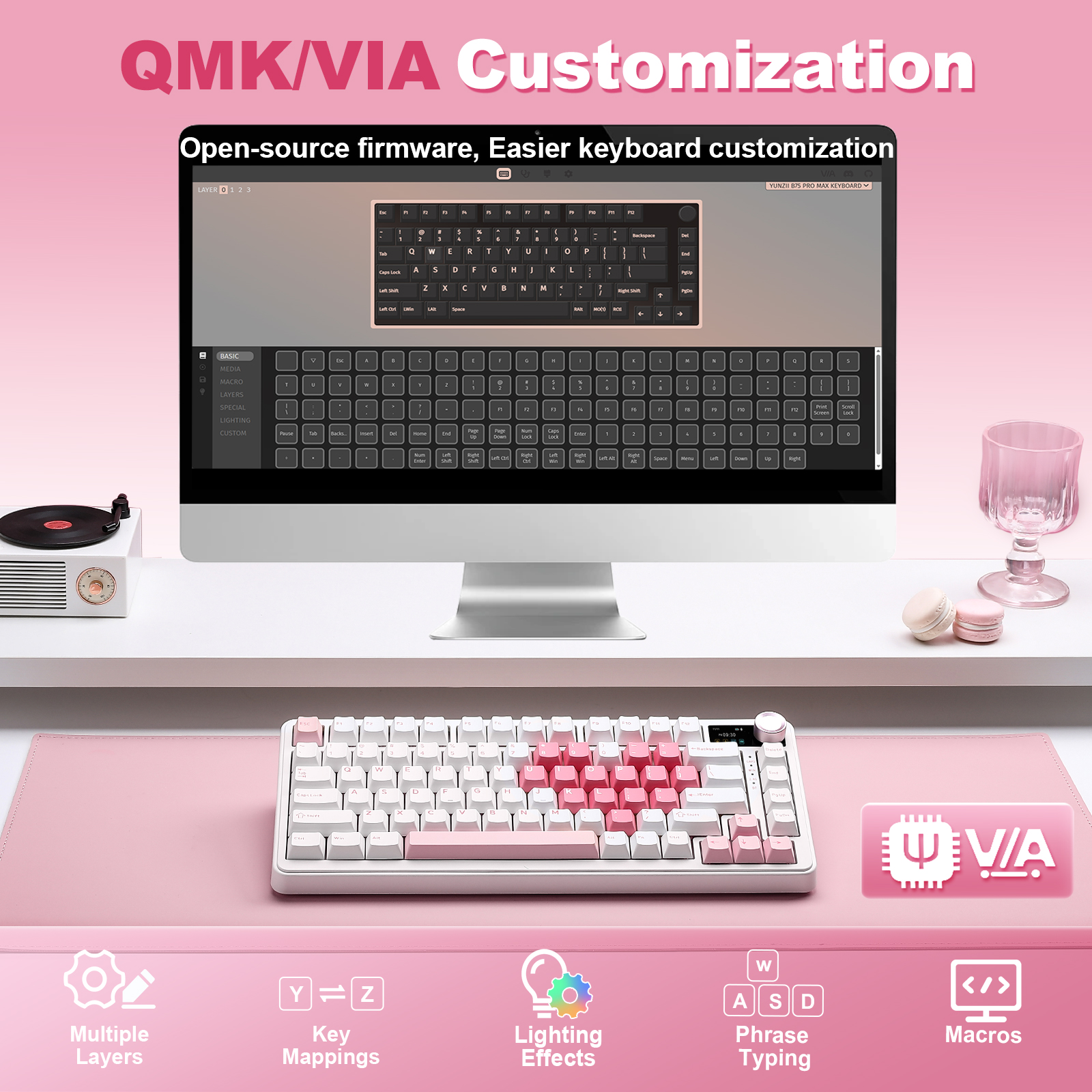 YUNZII B75 PRO MAX Wireless Me - Keyboard Gaming Mac ulasan dan harga