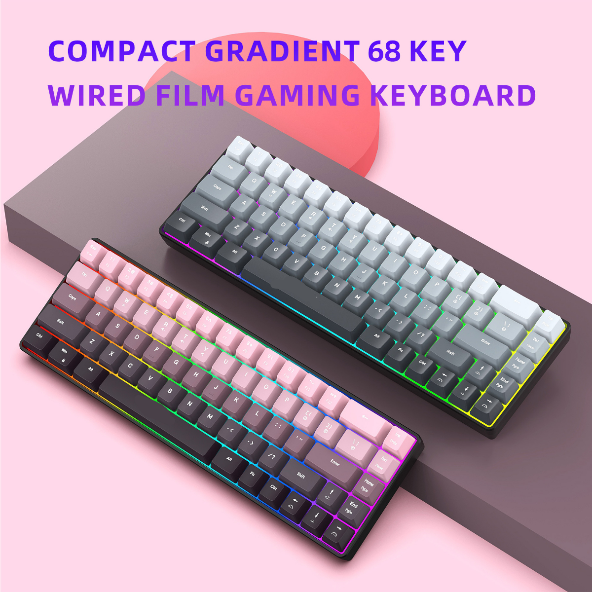 New Compact 68-Key Gradient-Co - Gaming Keyboard Ergonomics ulasan dan harga