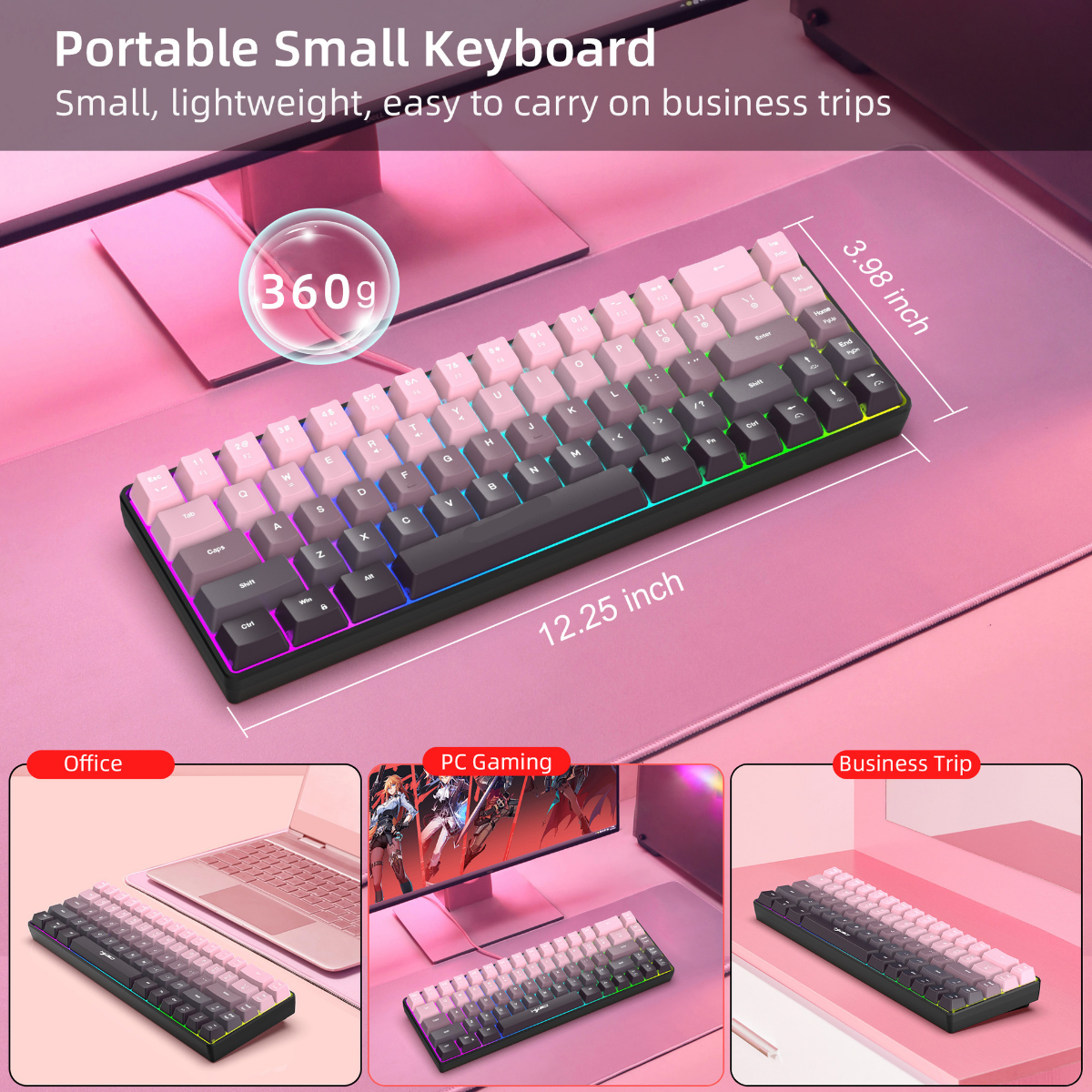 New Compact 68-Key Gradient-Co - Gaming Keyboard Ergonomics ulasan dan harga
