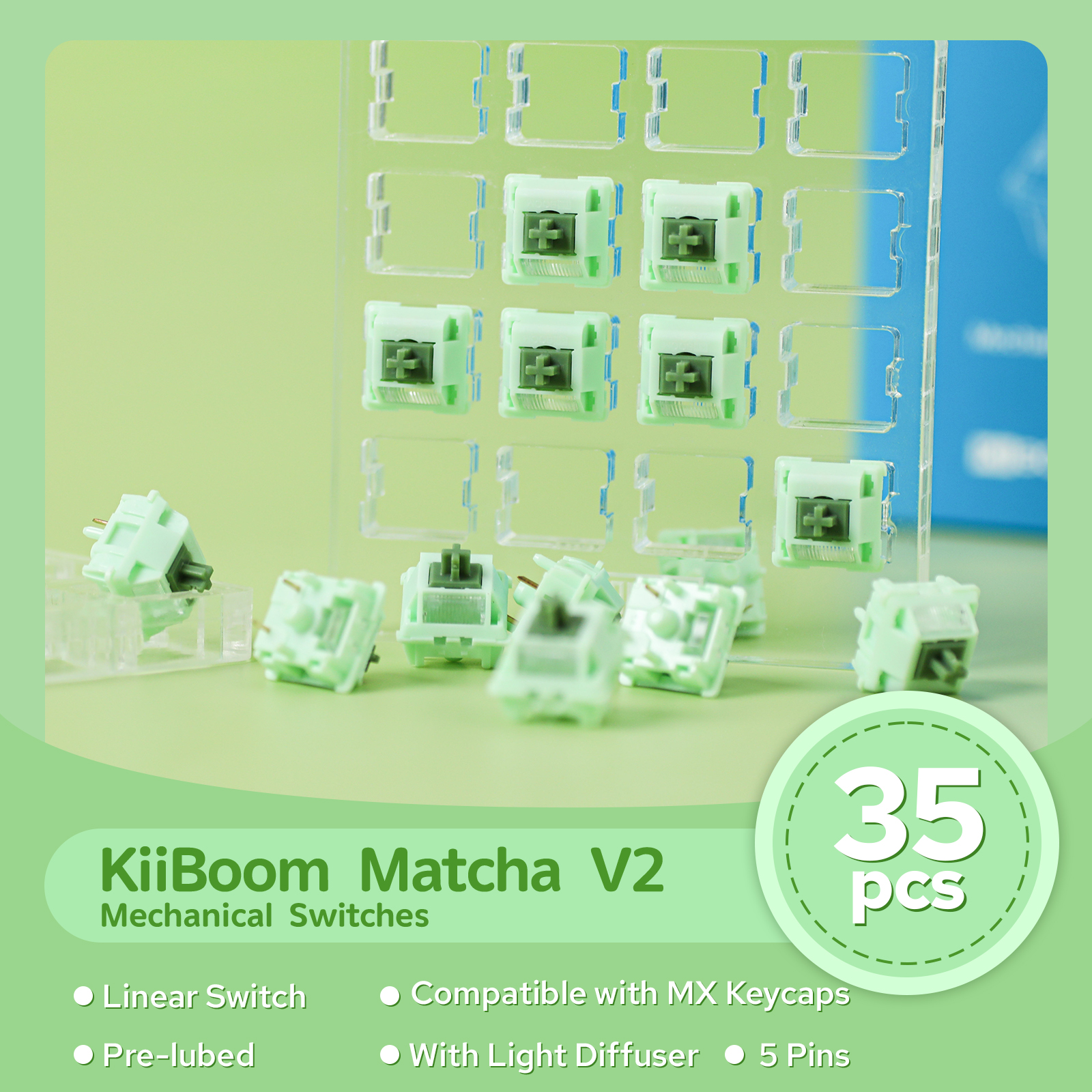 35 Pieces KiiBOOM Matcha Latte - Keyboard Lube Kit ulasan dan harga