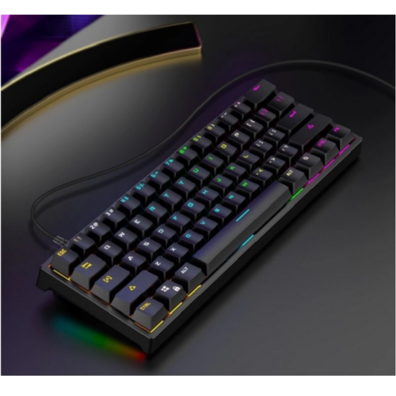 BAJEAL K101 Wired 61-Key Mecha - Gaming Keyboard Blue Switches ulasan dan harga