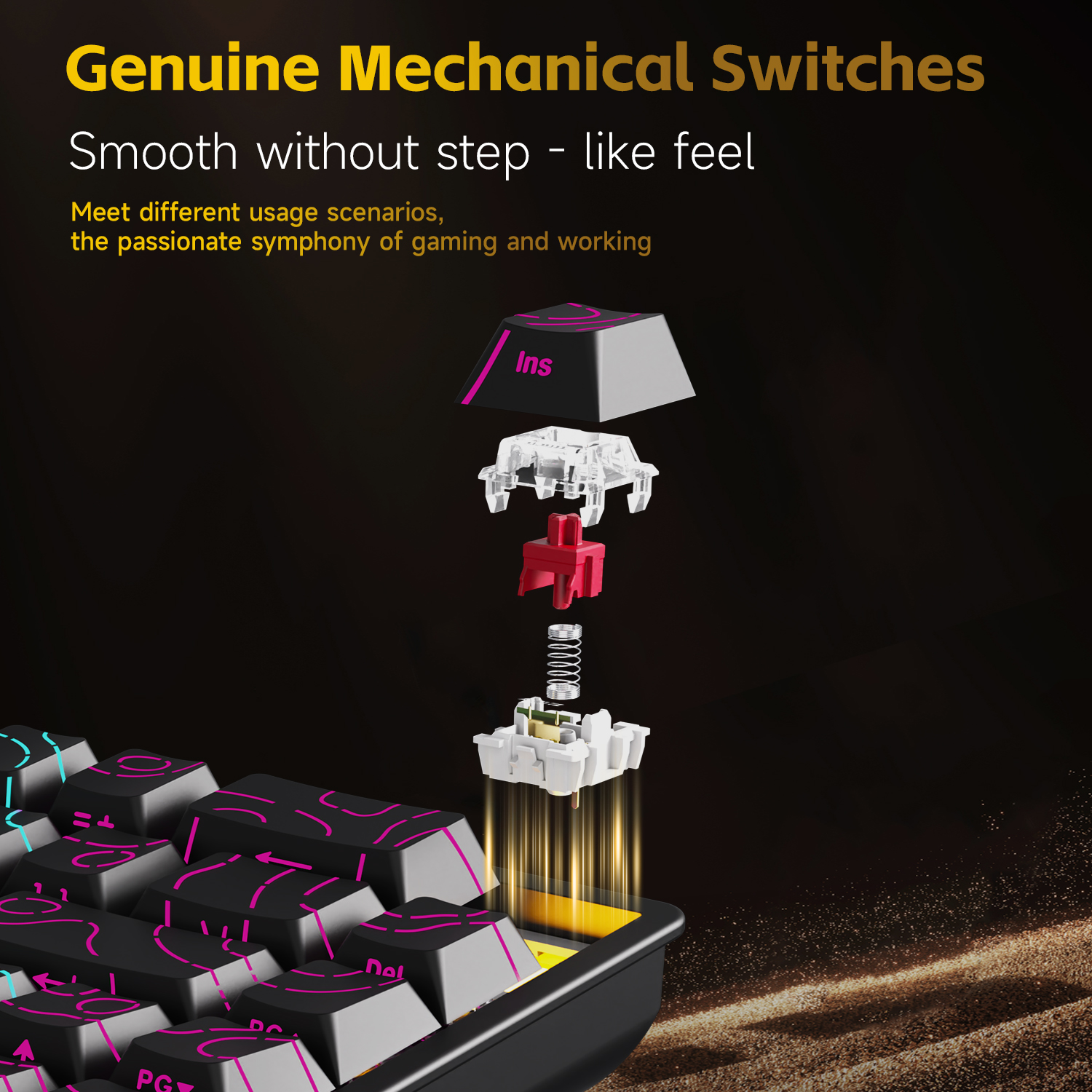 AJAZZ NK68V2 Single-Mode Wired - Gaming Keyboard Blue Switches ulasan dan harga