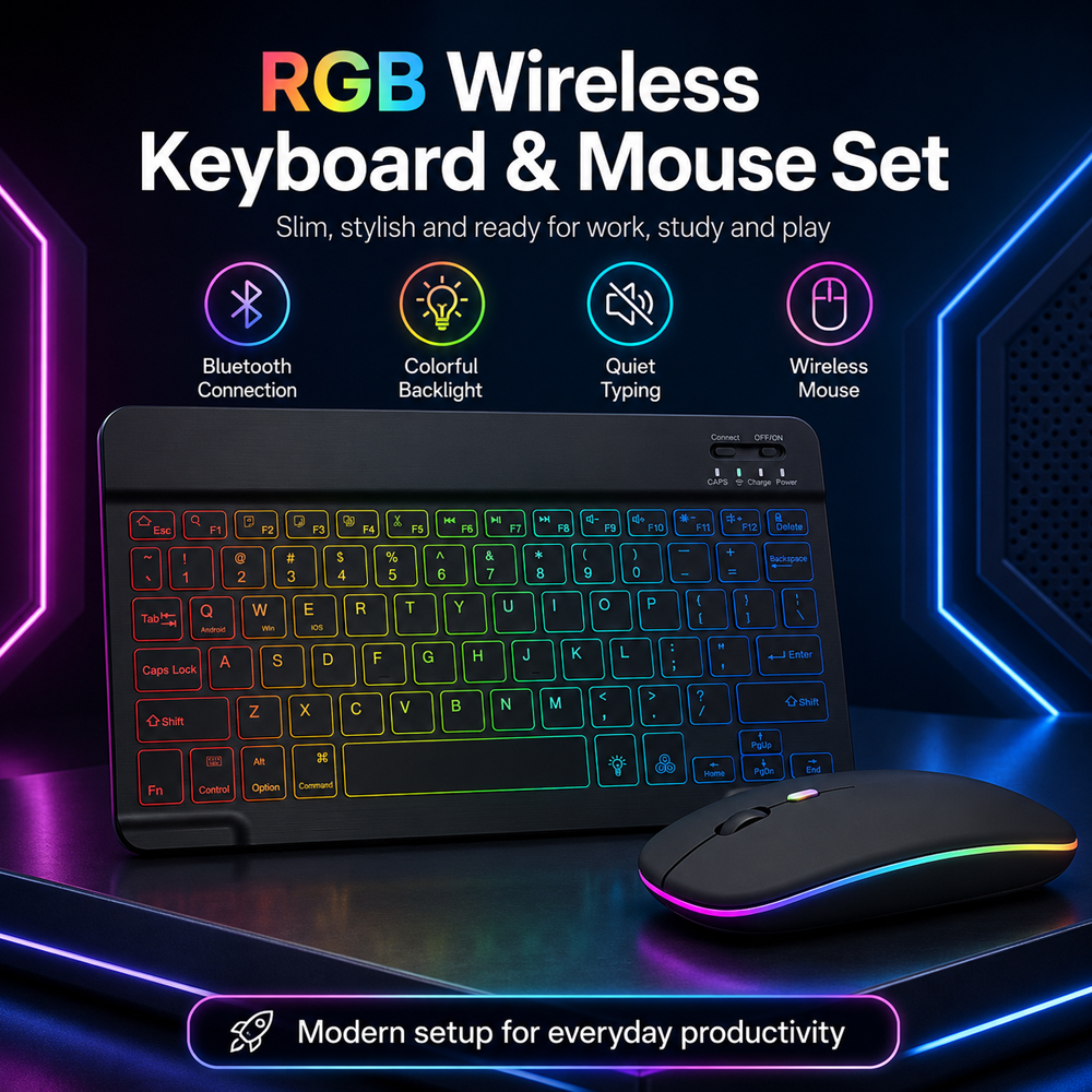 New Ultra Slim Portable 7 Colo - Gaming Keyboard Wireless ulasan dan harga