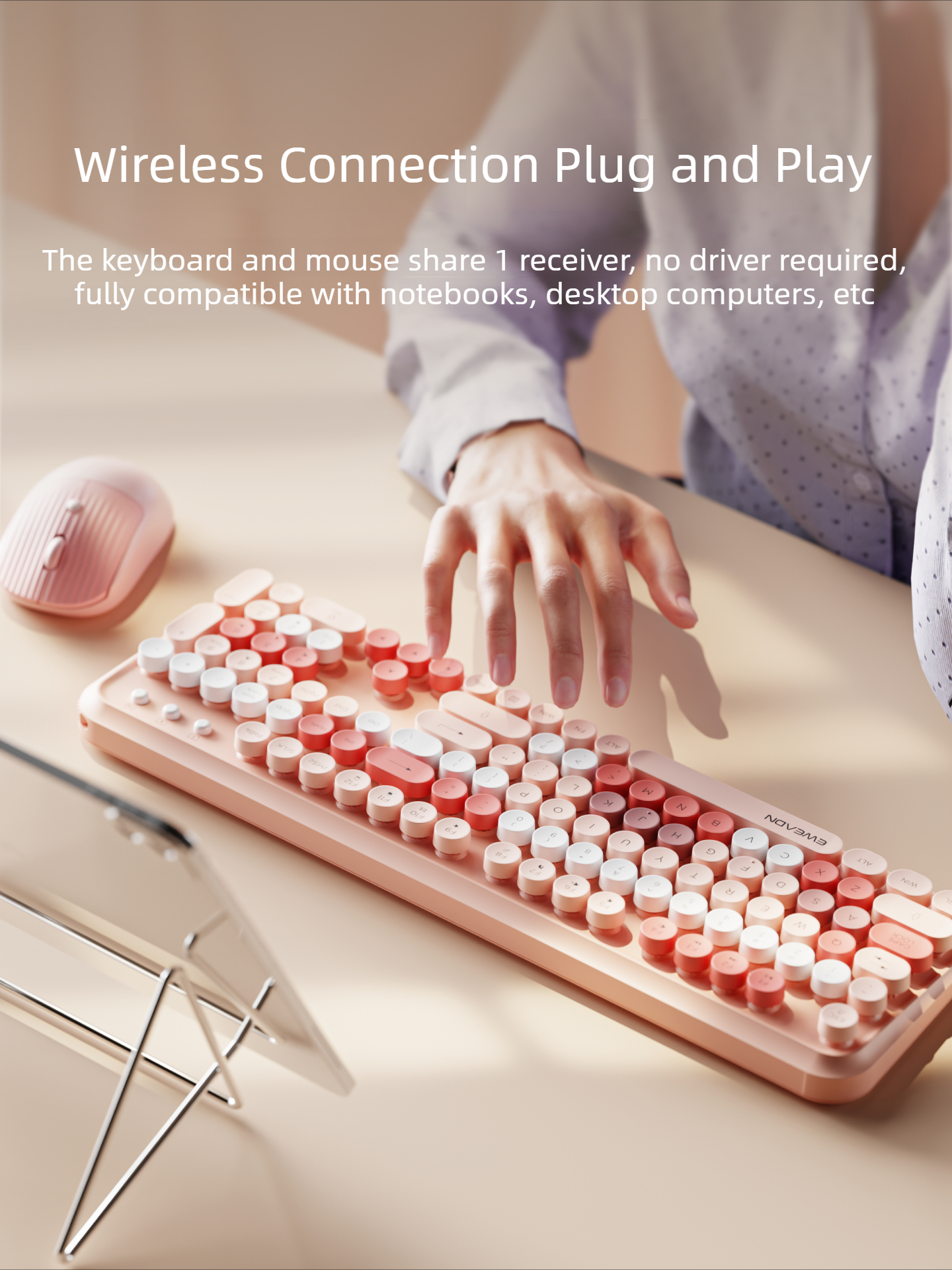 EWEADN V96 Wireless Keyboard M - Gaming Keyboard Mouse Set ulasan dan harga