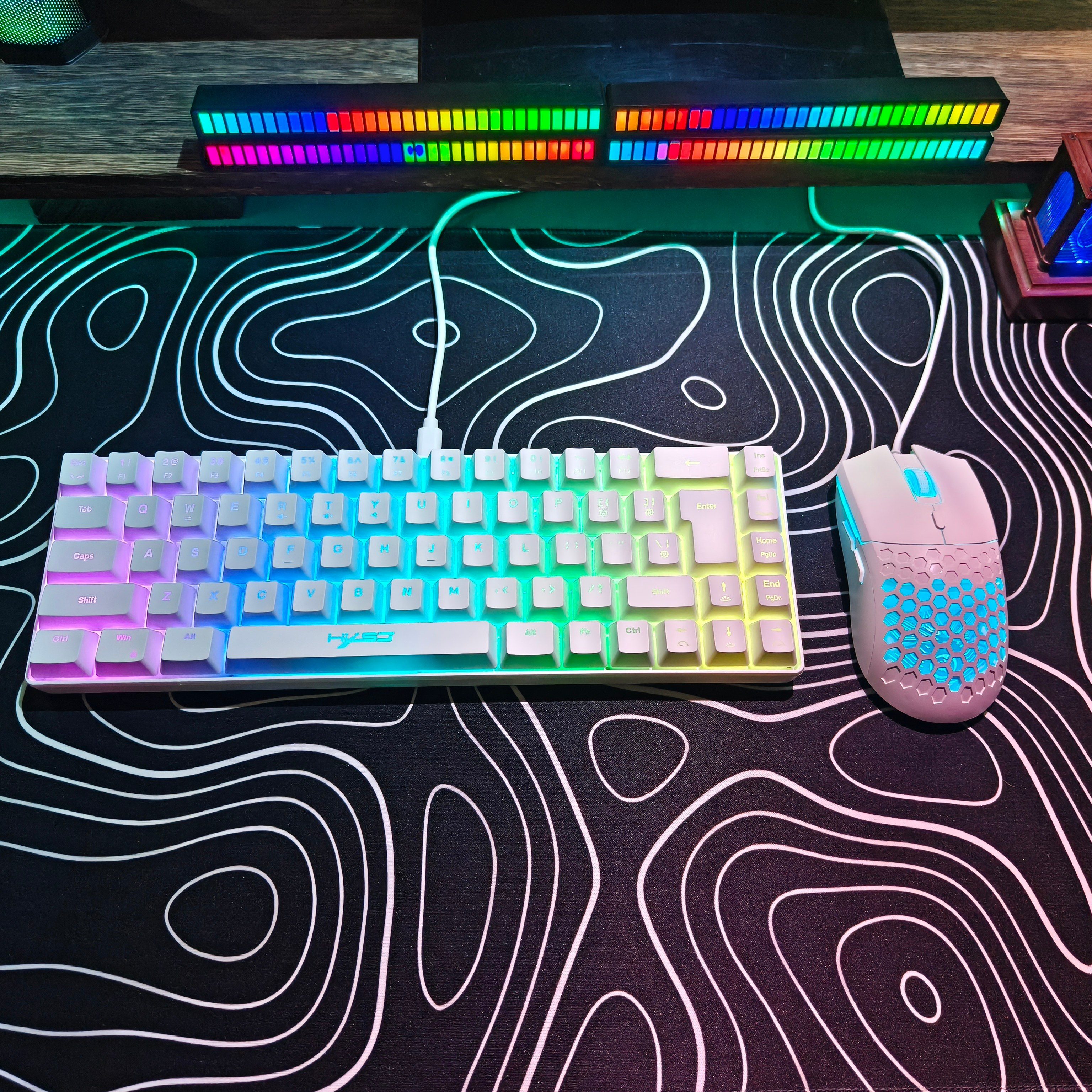 Compact HXSJ 68-key mouse and  - Keyboard Gaming Mac ulasan dan harga