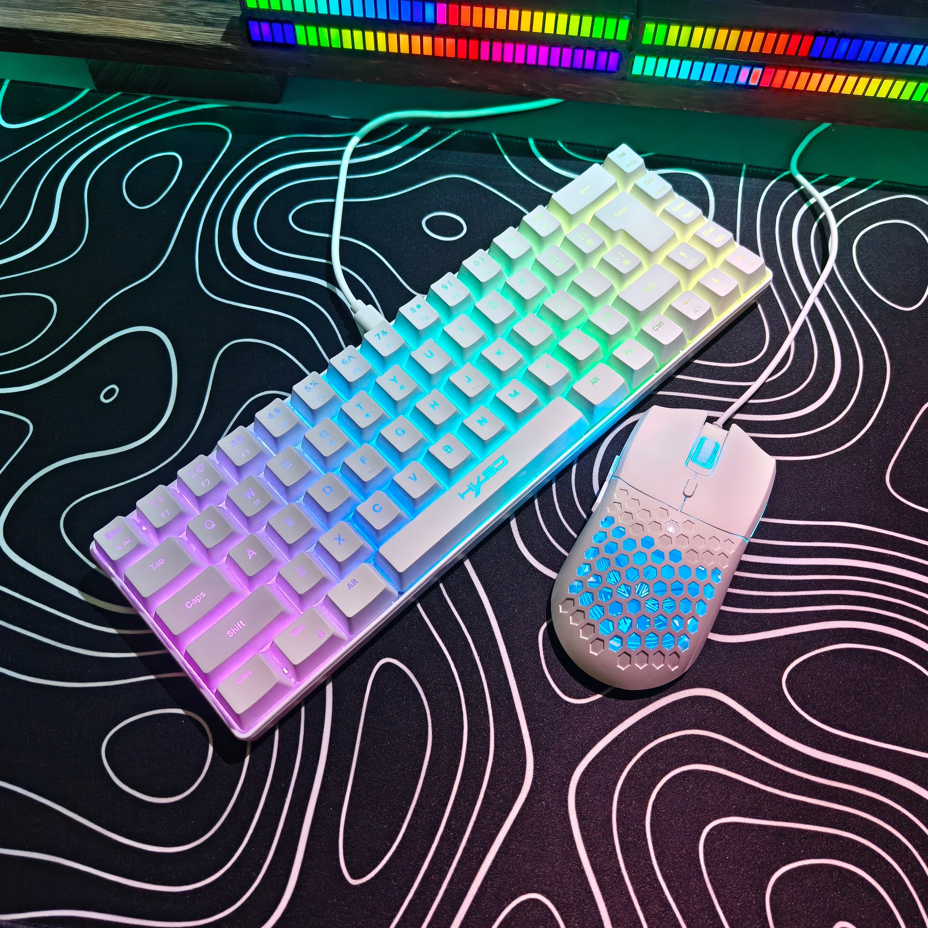 Compact HXSJ 68-key mouse and  - Keyboard Gaming Mac ulasan dan harga