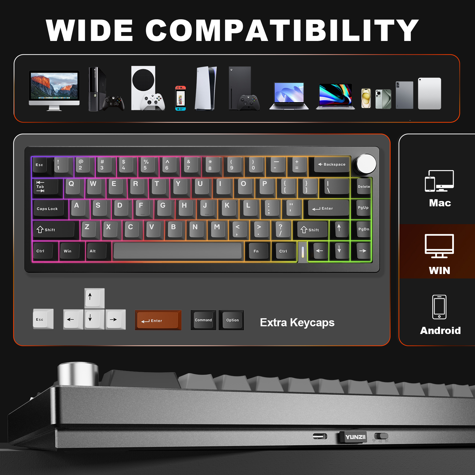 YUNZII AL68 Black QMK/VIA Mech - Keyboard Gaming Mac ulasan dan harga