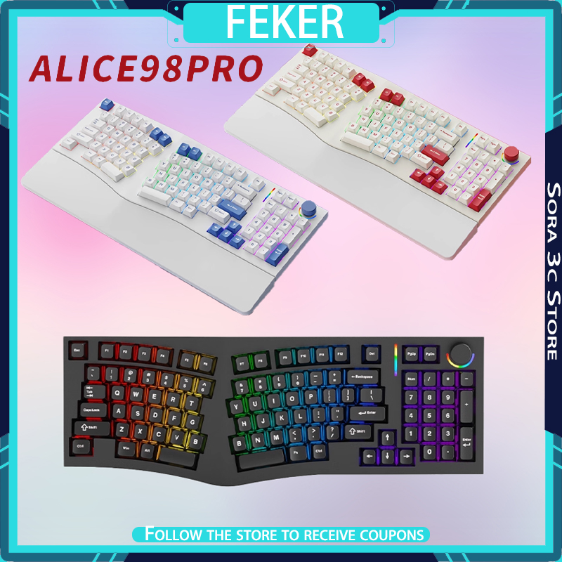 FEKER Alice98pro Mechanical Ke - Gaming Keyboard Blue Switches ulasan dan harga