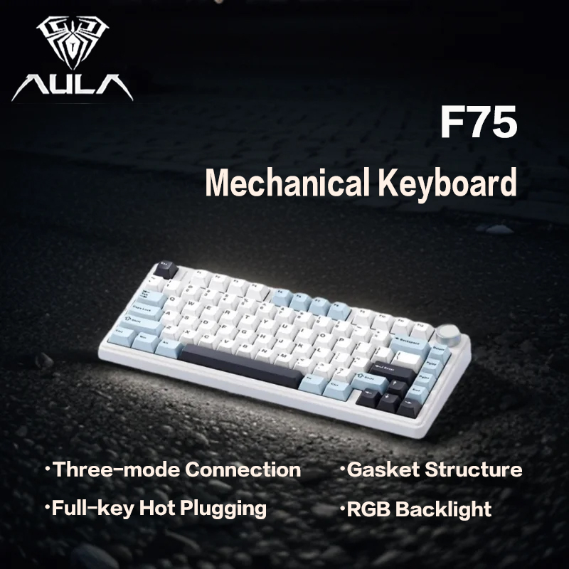 AULA F75 Mechanical keyboard,  - Gaming Keyboard Blue Switches ulasan dan harga