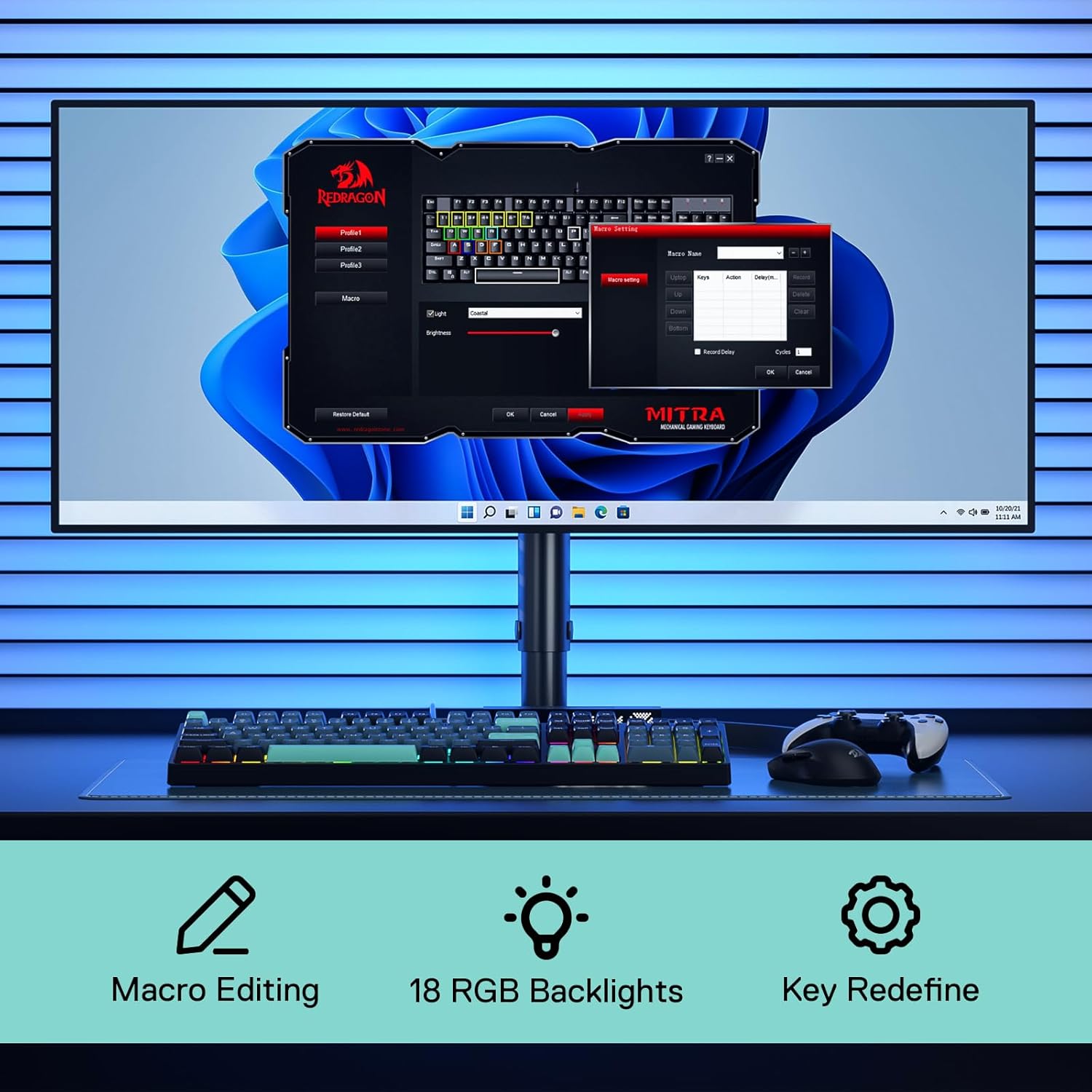 Redragon K582 SE Wired RGB 104 - Gaming Keyboard Blue Switches ulasan dan harga