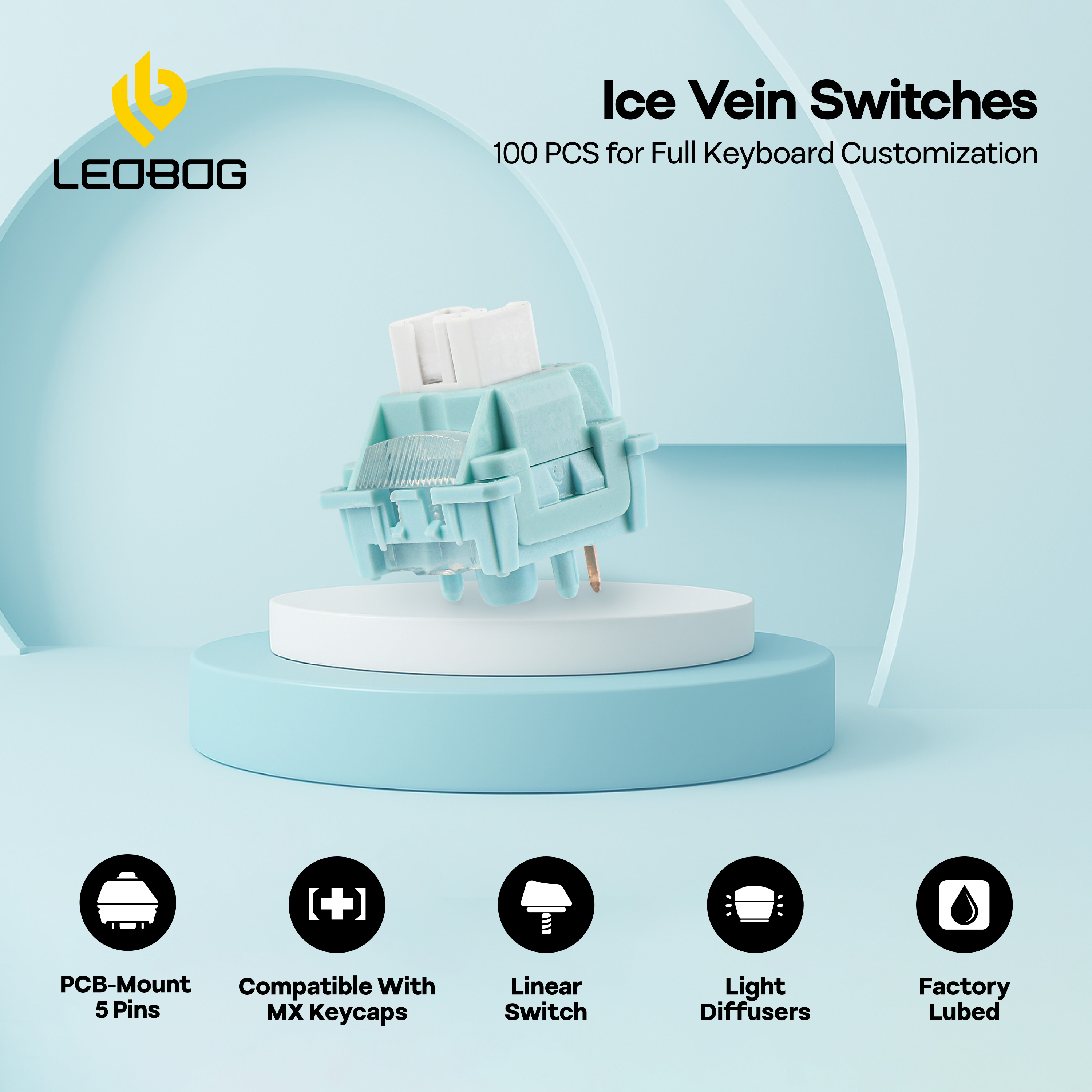 100 Pieces LEOBOG Ice Vein 42g - Keyboard Lube Kit ulasan dan harga